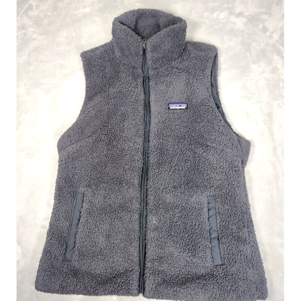 Patagonia Los Gatos Mens Large Gray Pockets FullZip Collared Fleece Outdoor Soft